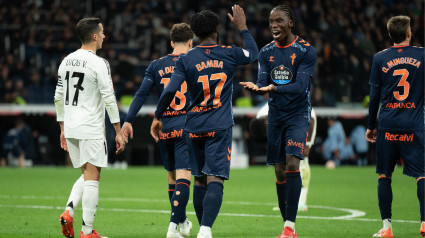 Bamba celebra su gol en el Real Madrid - Celta