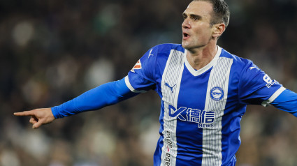 Kike García, celebrando el segundo gol