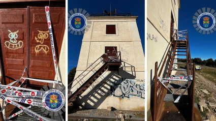 Policía Local acordona el acceso a la torre tras ser vandalizada