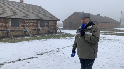 Expósito, en el campo de concentración de Auschwitz