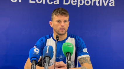 El capitán del CF Lorca Deportiva atendió a los medios de comunicación tras el empate a cero ante el Deportivo Marítimo