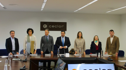 Los alcaldes del Guadalentín con el presidente de Ceclor en la sede de los empresarios