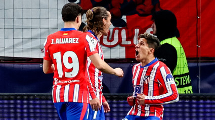 Giuliano celebra el primer gol del Atlético de Madrid frente al Salzburgo