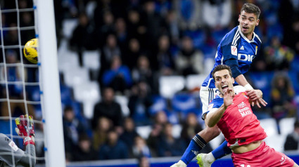 Masca anotando el 2-0 anulado en el playoff ante el Espanyol