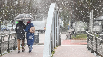 Nieve en la capital burgalesa