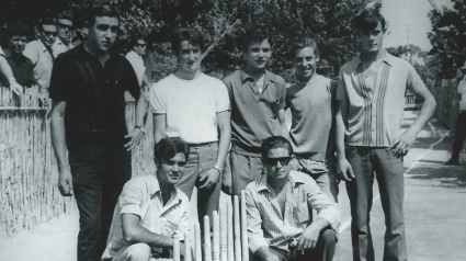 Imagen histórica de jugadores de bolos huertanos