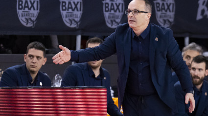 El entrenador del Manresa, Diego Ocampo, durante un encuentro de la Liga Endesa