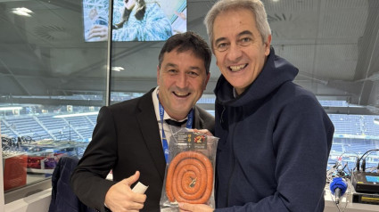 Lama y Braulio en el Bernabéu