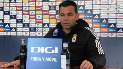 Javi Calleja en la rueda de prensa previa al partido contra el Albacete