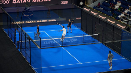 Una imagen de un partido del circuito Premier Padel