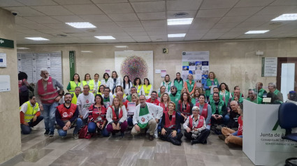 Delegados sindicales en la entrada del Hospital Puerta del Mar de Cádiz