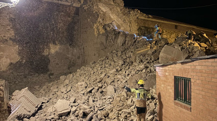 Se derrumba la torre de la Iglesia de la Asunción en Viguera sin causar heridos