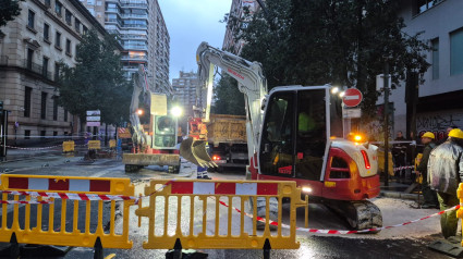 Obras en la Gran Vía de Murcia