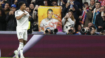 Rodrygo celebra el 1-0 en el Real Madrid - Atlético