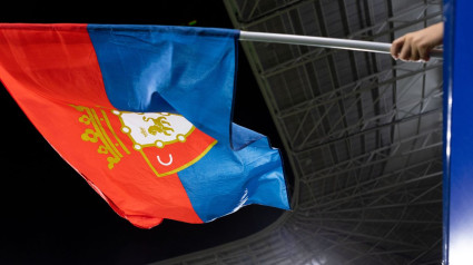 Bandera de Osasuna en El Sadar