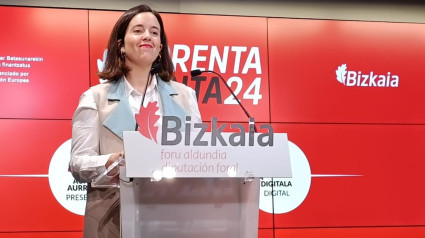 Itxaso Berrojalbiz, diputada de Hacienda y Finanzas de Bizkaia, presenta la campaña de la renta 2024