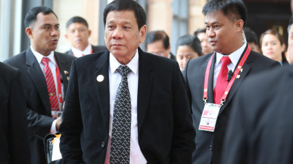 El presidente filipino, Rodrigo Duterte, durante la cumbre de la ASEAN el 7 de septiembre de 2016 en Vientiane, Laos.