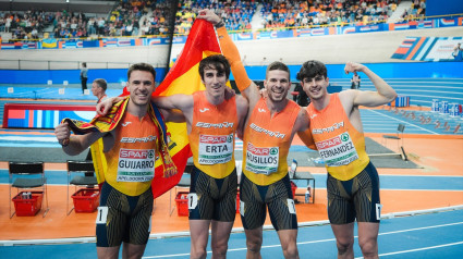 (Foto de ARCHIVO)Relevo 4x400 masculino España, plata en el Europeo 'indoor'REMITIDA / HANDOUT por RFEAFotografía remitida a medios de comunicación exclusivamente para ilustrar la noticia a la que hace referencia la imagen, y citando la procedencia de la imagen en la firma09/3/2025