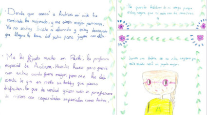 La emotiva carta de Paula, de 12 años, a su compañera Andrea con síndrome de Down: "Ha cambiado mi vida"