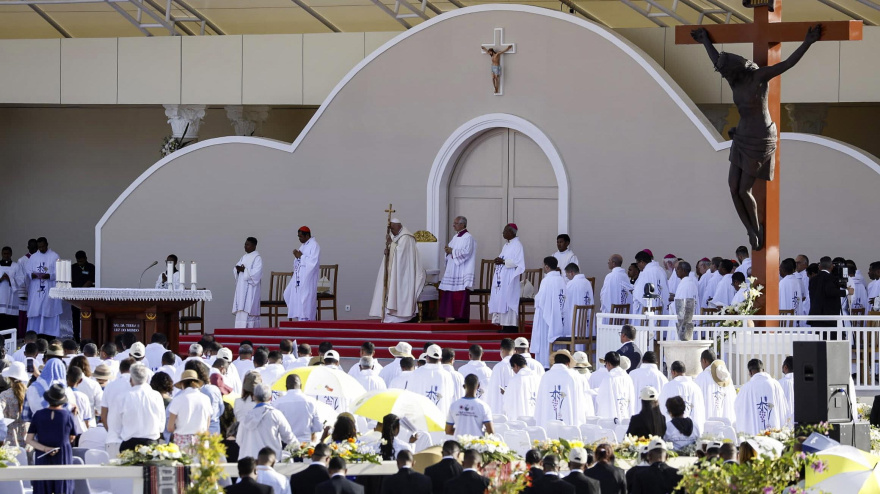 El Papa Francisco durante la Misa en Timor Oriental