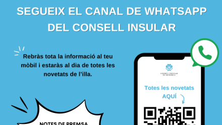 El Consell Insular de Menorca inaugura un canal de WhatsApp