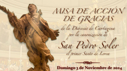 Cartel de la misa de acción de gracias por la canonización de San Pedro Soler