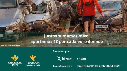 Caja Rural de Jaén junto con su Fundación se vuelca con los damnificados por la DANA