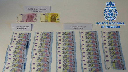 Billetes falsos intervenidos por la Policía Nacional