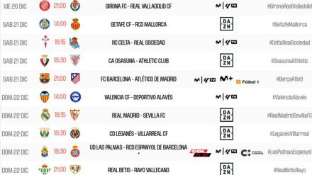 Horarios de Liga, jornada 18