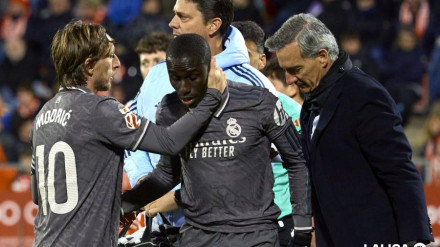 Mendy, tras lesionarse ante el Girona