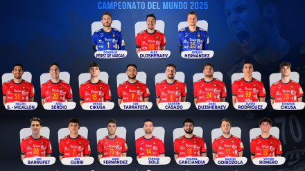 Estos son los 18 convocados para el Mundial 2025 de balonmano.