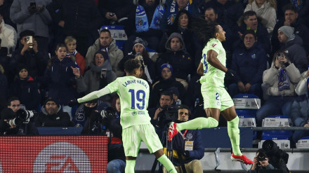 Koundé celebra el 1-0 del Barcelona contra el Getafe.