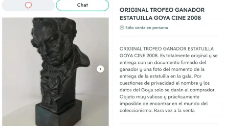 Anuncio donde se vende la estatuilla