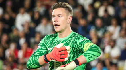 Ter Stegen, durante un encuentro con el Barça