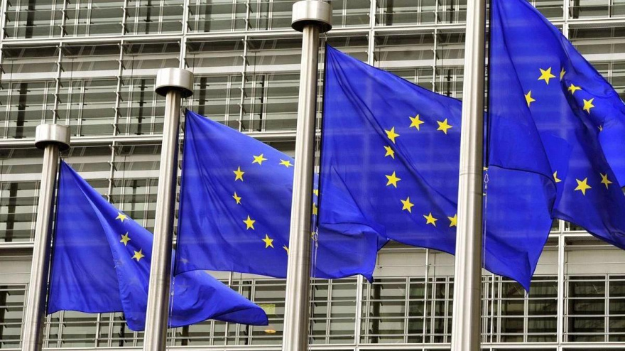 Bandera de la Unión Europea en Bruselas