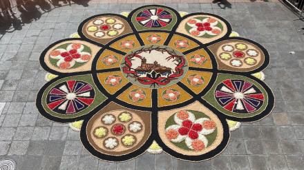 Alfombra floral realizada el pasado año en Salamanca