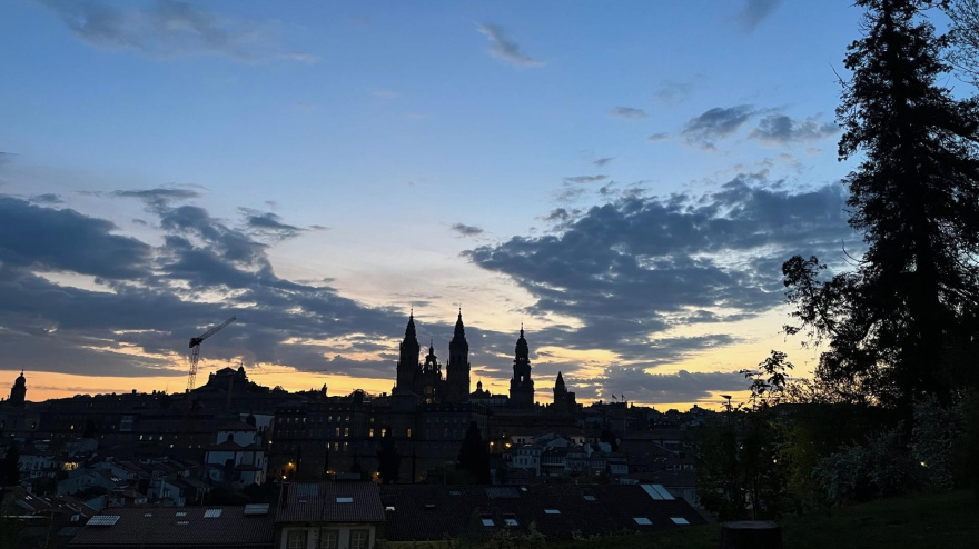Amanecer de este viernes en Santiago de Compostela