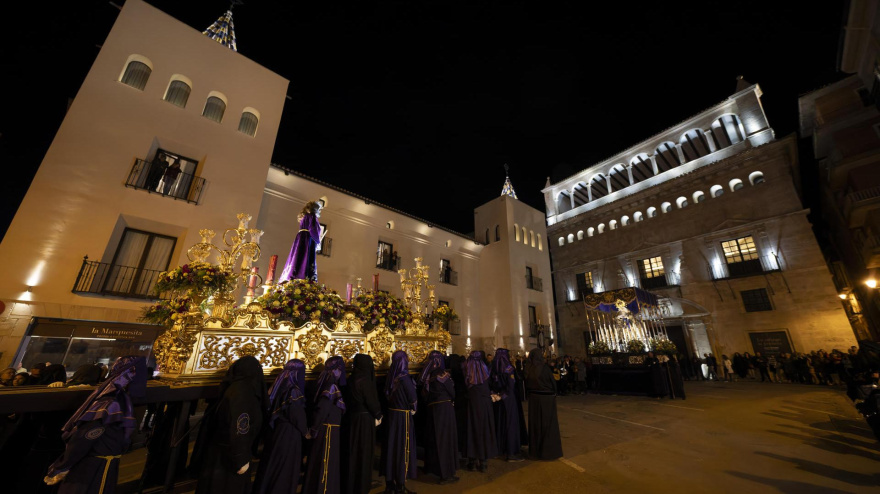 Procesión de la Condena de la Hermandad de Nuestra Señora de la Villa Vieja y de la Sangre de Cristo celebrada el Lunes Santo en Teruel