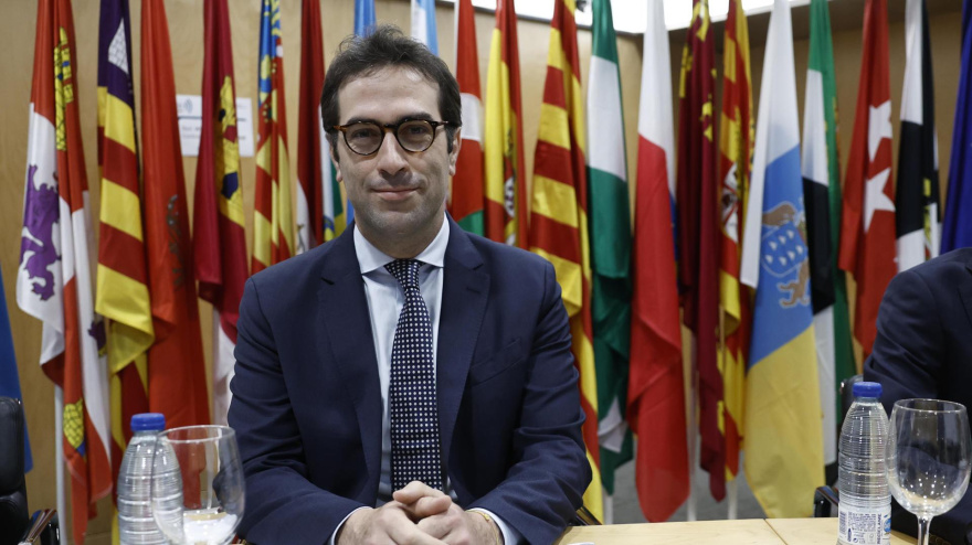 El ministro de Economía Carlos Cuerpo durante el Consejo Interterritorial de Internacionalización