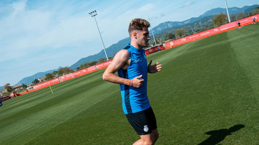 Robert Navarro, durante un entrenamiento en Son Bibiloni