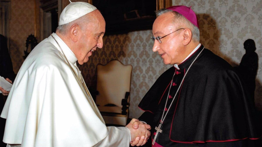 El obispo de Jerez, José Rico Pavés, con el Papa Francisco