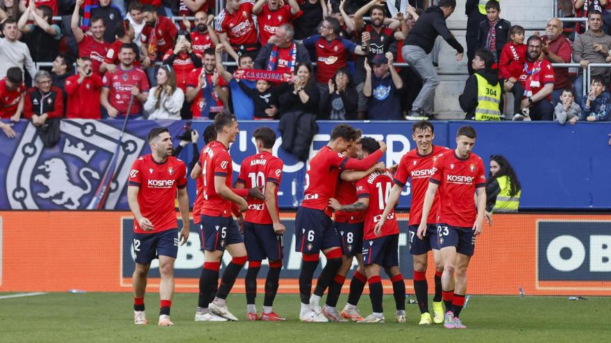 Osasuna celebra el gol de Rubén García al Sevilla