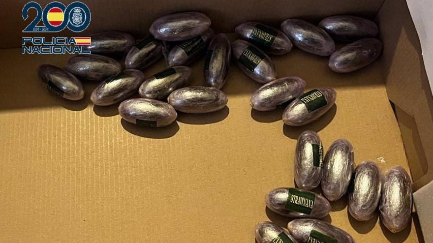 Bellotas de hachís intervenidas por la Policía Nacional