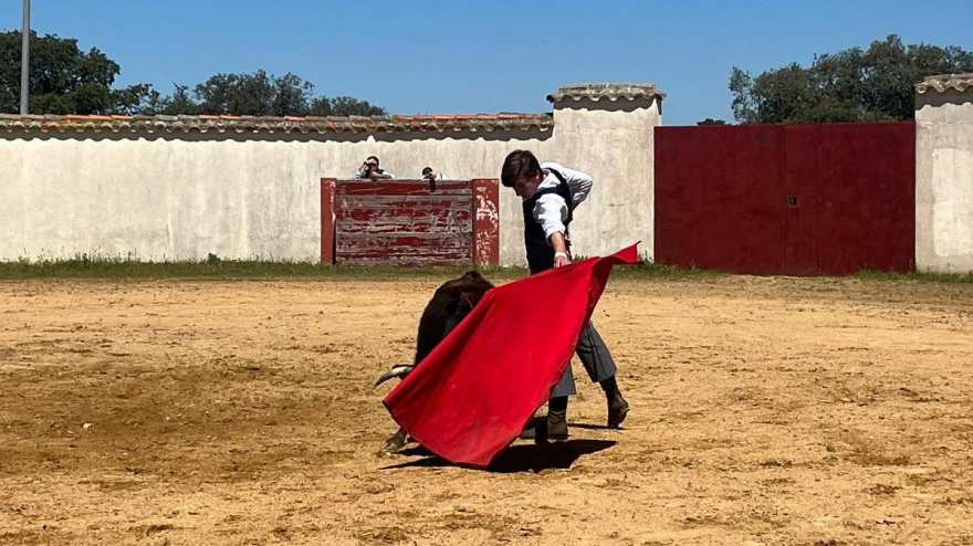 Instante del bolsín clasificatorio celebrado en la ganadería de Antonio Palla