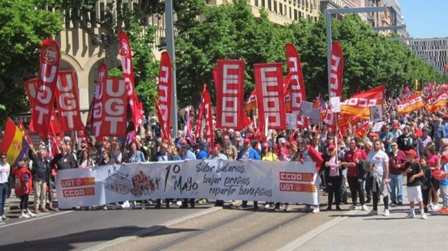 UGT y CCOO se volverán a manifestar de forma conjunta por las calles de Zaragoza.