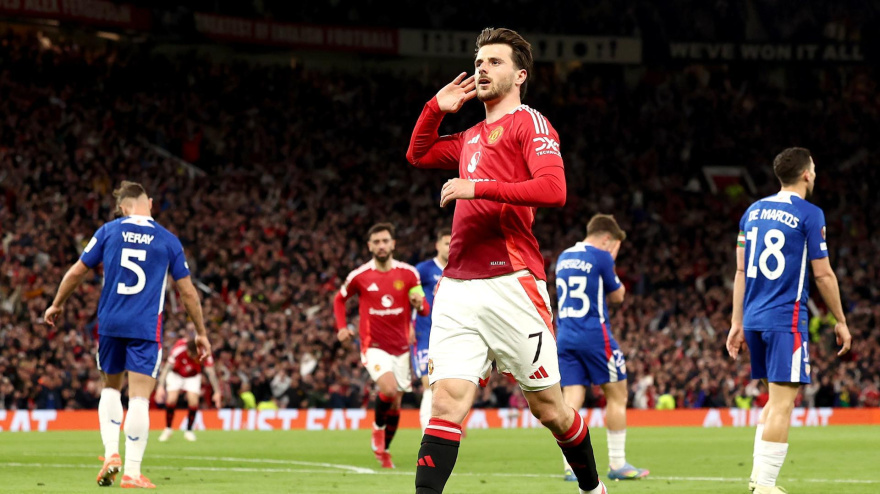 Mount celebra el gol del Manchester United al Athletic