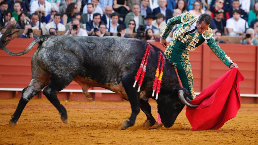 Sevilla, domingo 11 de mayo de 2025. Pepe Moral, dos orejas ante la corrida de Miura