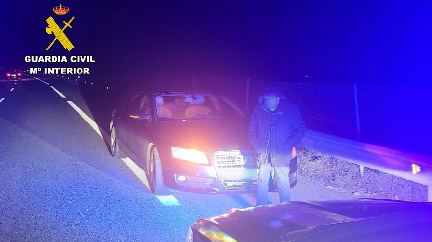 Momento de la detención del conductor