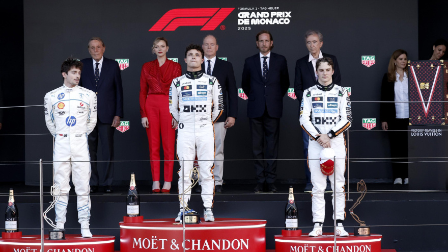 Norris, Piastro y Verstappen, en el podium del GP de Mónaco