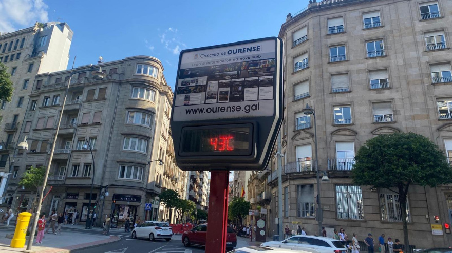 Termómetro en el centro de Ourense esta tarde